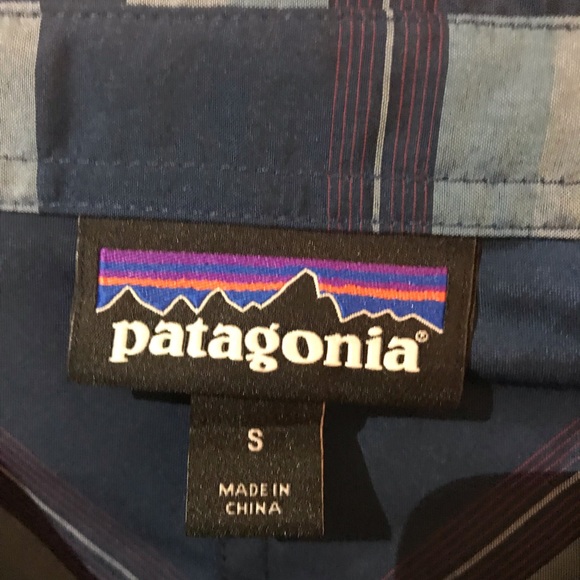 Patagonia Blue Striped Short Sleeve Button Down - Picture 2 of 2